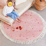 Tassel Carpet for Living Room Children Bedroom Round Plush Rug Large Area Home Decoration IG Cute Bedside Mat ковер Tapete