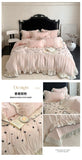 Princess Style Duvet Cover Set Lace Ruffles Rose Embroidery Bed Cover Bed Sheet Pillowcase Soft Bedding Set Decor Gift for Home