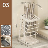 Stainless Steel Knife Holder Space Saving Knife Rack with Slots Storage Rack Multi-Function Knife Holder Storage Rack Dish Rack