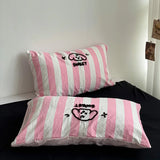 INS Bed Linen Embroideries Stripe bedding Duvet Cover Queen Bedding Set Comforter Cover Sets With Pillowcase Bed Sheets Set
