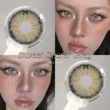 1Pair Yearly  Colored Contact Lenses for Eyes Gray Pupils Lens Fashion Blue Eye Contacts Brown Lenses With Degree