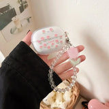 1pc Cartoon For Redmi Buds 5 Pro Case Transparent Fashion flower pattern Keychian Silicone Earphones Cover redmi buds 5Pro
