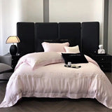 Pink Flowers Embroidery Bedding Set Lyocell Bamboo Fiber Soft Silky Cool Feeling Duvet Cover Flat/Fitted Bed Sheet Pillowcases