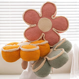 Thick Striped Flower Plush Pillow Cushion, Soft Fluffy Comfy Seat Back Rest Pillow for Office Chair, Bed, Car, Sofa, Nap, Decor