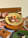 Nordic Ceramic Splashed Ink Plate Household Colored Breakfast Bread Disc High-end Restaurant Dessert Plates Niche Dot Tableware