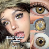 1 Pair 0~-8.00 Myopia Lenses Natural Brown Color Contact Lenses for Eyes with Degree Beauty Cosmetics High Quality Lens