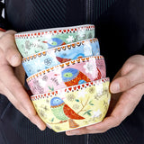 Creative Ceramic Bowl Household Rice Bowl 4.7 Inch Bird Pattern Tableware