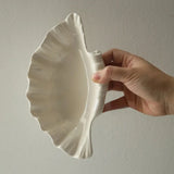Shell Plate Cream Retro Ceramic Plate Fruit Snack Plate Dinner Tray Dish Set Jewelry Storage Dish Tableware Gift