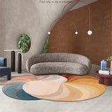 Nordic Shaped Carpet Can Be Customized Cloakroom Retro Rainbow Round Contrast Color Carpets Home Living Room Bedroom Bedside Rug