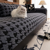 Houndstooth Soft Plush Throws Blankets for Sofa Bohemian Style Jacquard Sofa Cushion Cover Oversized Furniture Protector Blanket
