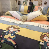 Ins Style Fashion Butterfly Bedding Set For Girls Boys Double Size Flat Sheet Duvet Cover Pillowcase Bed Linen Home Textile