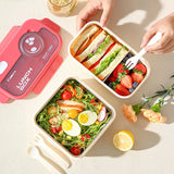 Kids Lunch Box for School, Larger Capacity Bento Box with Tableware, Plastic Snack Box, Microwavable Food Container