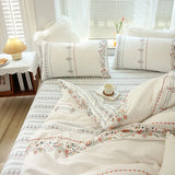 3-piece 100% cotton bedding set Bohemian style duvet cover and 2pcs pillowcases (no padding), suitable for bedroom guest room