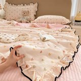 Summer Cooling Quilt Soft Skin-Friendly Air Conditioning Thin Blanket Single/Double Washable Home Textile Princess Wind Style