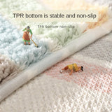 Cute Cartoon Half-Moon Bath Mat - Thickened Plush Bathroom Rug, Ultra-Soft Skin-Friendly with TPR Non-Slip Backing, 45x75CM