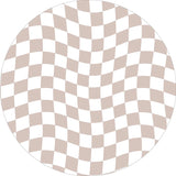 Ikeehome  Irregular Checkerboard Bedroom Rug Round Simple Design Solid Color IG Fashion Living Room Carpet Polyester Cute Decoration Home