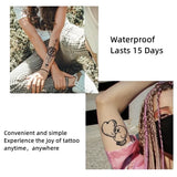 15 Days Waterproof Tattoo Sticker Skull Flower Half Arm Temporary Tattoo