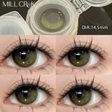 1 Pair Color Contact Lenses With Diopter Fashion Natural Green Circle Lens Beauty Pupils 0~-8.00 Yearly Fast Shipping