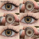 Contact Lenses Natural Brown Colored Pupils Cosmetic Grey Lenses Green Lens Yearly for Daily Party