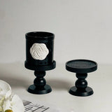 French Camellia Black Ceramic Mug Aromatherapy Cup Coffee Mugs Home Decoration Candle Wooden Holder Household Ornaments