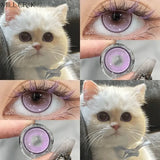 2PCS Yearly Myopia Prescription Colored Contacts Lens for Eyes Cosmetics Beauty Pupil Fast Shipping Fashion Purple