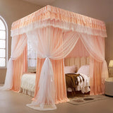 2 Layers Bed Valance Mosquito Net with Frame Dustproof Shading Bed Decoration Curtain 1.2 1.5 1.8 2.0 Bed