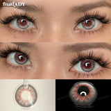 1 Pair Early Autumn Series Colored Contact Lenses Gray Eyes Natural Brown Eyes Contact Makeup Beauty 14.20mm Yearly
