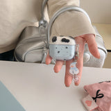 Transparent Blue Cow Pattern Stars + Pendants Are Suitable for Apple Airpodspro2 Case/Airpodspro Case/Airpods4 Case/Airpods3 Cas