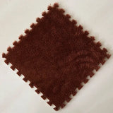 Plush Puzzle Foam Floor Mat Baby Play Mat Cute Soft Fluffy Interlocking Square Foam Tiles Area Rugs Carpet for Parlor Bedroom