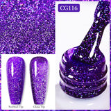 10ml Gold Glitter Gel Nail Polish Crystal Semi Permanent Soak Off UV Gel Varnish Nail Art Manicure Base Top Coat