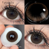 1 Pair New Myopia Blue Contacts Lenses With Diopters Prescription Fashion Colored Contact Lens for Eyes 0~-8.00 Degree