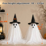 2pcs Halloween Decorations Indoor, Ghost Decor with String Lights Remote Control, Halloween Party Decorations, Spooky Ghost Lig