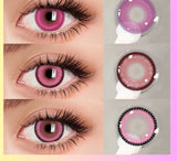 Colorcon Pink Lenses 1 Pair Colored Contact Lenses for Eyes Big Eye Lenses Anime Lenses Cosplay Lenses Nezuko Lenses