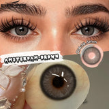 1Pair New Colored Contact Lenses Natural Brown Eye Lenses Blue Eye Lenses Fashion Beauty Contacts Gray SoftLens Yearly