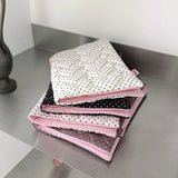 Ins Polka Dot A5 Book Cover Quilted Cotton Cute Notebook Sleeve Polyester  Colorful Bookcase Protector Stationery Gift