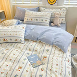 Kawaii Princess Pure Cotton Bedding Set Full Size Lovely Ruffles Single Doubel Duvet Cover Set Girls Woman Cozy Bedding Sets