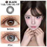 1 Pair(2pcs) Clever Brown/Black-Gray/Coffee Big Eye Enlarging Colored Contact Lenses 14.5mm Half Yearly High Moisture