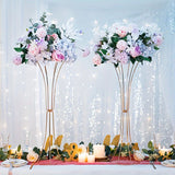 Ikeehome  2 high gold vases, artificial flower racks for wedding parties, birthday events, family receptions, Christmas  Halloween decor