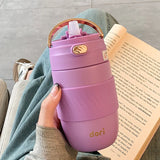 380ml Women's Small Thermal Water Bottle With Handle,Double-layer Stainless Steel Vacuum Flasks,Drinking set,Pocket Thermos Cup