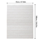 70CMx10M Self Adhesive Wallpaper 3D Brick Pattern Soft Foam Material Waterproof Wall Stickers DIY Wall Art for Home Decoration