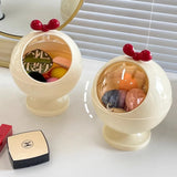 Powder Puff Cosmetics Storage Box Organizer Jewelry Hairpin Lipstick Desktop Flip Storage Box with Lid Large Capacity Makeup Box