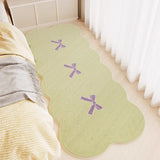 Special-shaped Runner Rug Pink Plaid Bow Bedroom Bedside Carpets Fashionable Ins Creative High-end Coffee Table Mats 러그 Alfombra