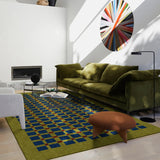 Retro Green Checkerboard Luxury IG Carpets Home Decoration Large Area Living Room Bedroom Cloakroom Soft Thick Custom Size Rugs