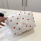 Flower Quilted Fashion Makeup Storage Bag Portable Travel Organizer Cosmetic Toiletry Pouch Cute Make Up Handbag Clutch Purse