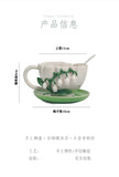 Ceramic three-dimensional handmade lily of the valley coffee cup, water cup, gift cup, mug, breakfast cup