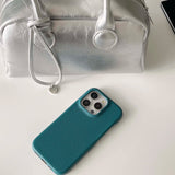 Simple blue green color leather cover for iphone 13promax 15 13 15promax 12 14pro 15pro 14 pro max rphone case potector shell