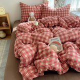 Retro Printing Bedding Set Breathable Polyester Duvet Cover Set With Sheet 3/4pcs Full Queen Adult Student Home Dorm Drop Ship
