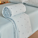 A-Class Double-Layer Soy Fiber Summer Quilt Air Conditioning Single Person Cool Thin Quilt Breathable for Student Home Textiles