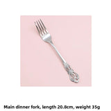 Retro Ins Luxury Relief Stainless Steel Fork And Knife Set Golden And Silver Home Dining Utensils Steak Knife And Fork Set