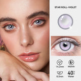 1 Pair Myopia Fashion Lens Prescription Colored Contact Lenses Beauty Pupils Purple Eye Lenses Blue Eye Color Lenses